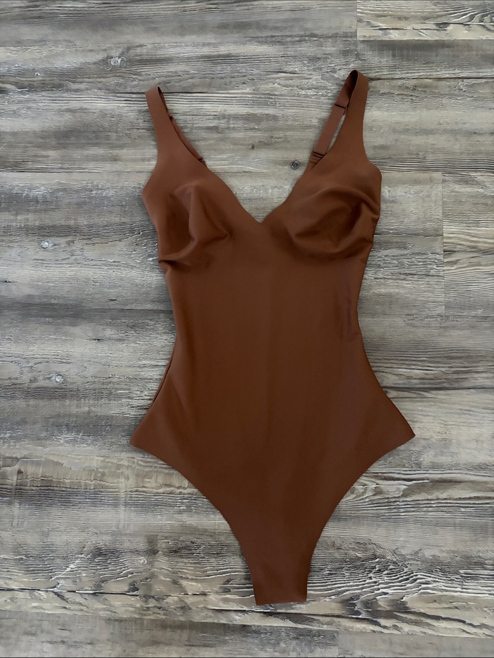 SKIMS Brown Scoop One-Piece Bodysuit